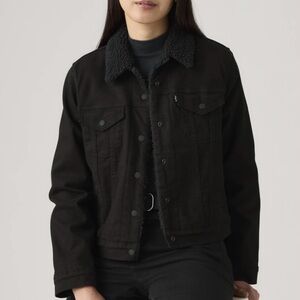 Men's Black Sherpa-Lined Shirt Jacket